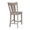 International Concepts Ava Solid Wood Counter Height Bar Stool - 24" Seat Height - Washed Gray Taupe S09-132 - alternate 2